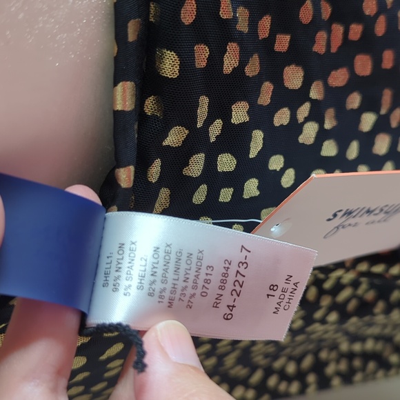 Swimsuits for all black and gold tankini top size 18 - Picture 6 of 9